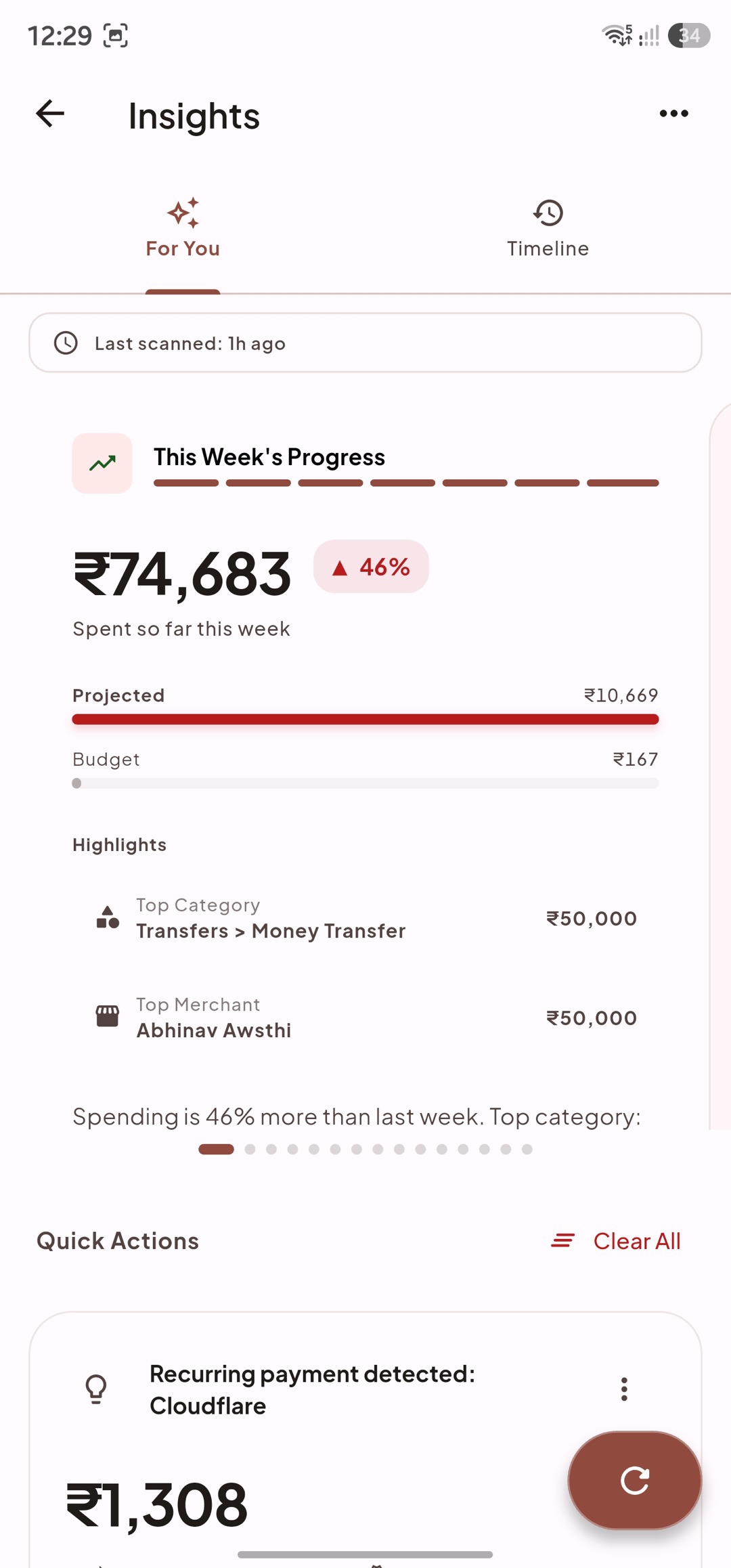 Insights screen