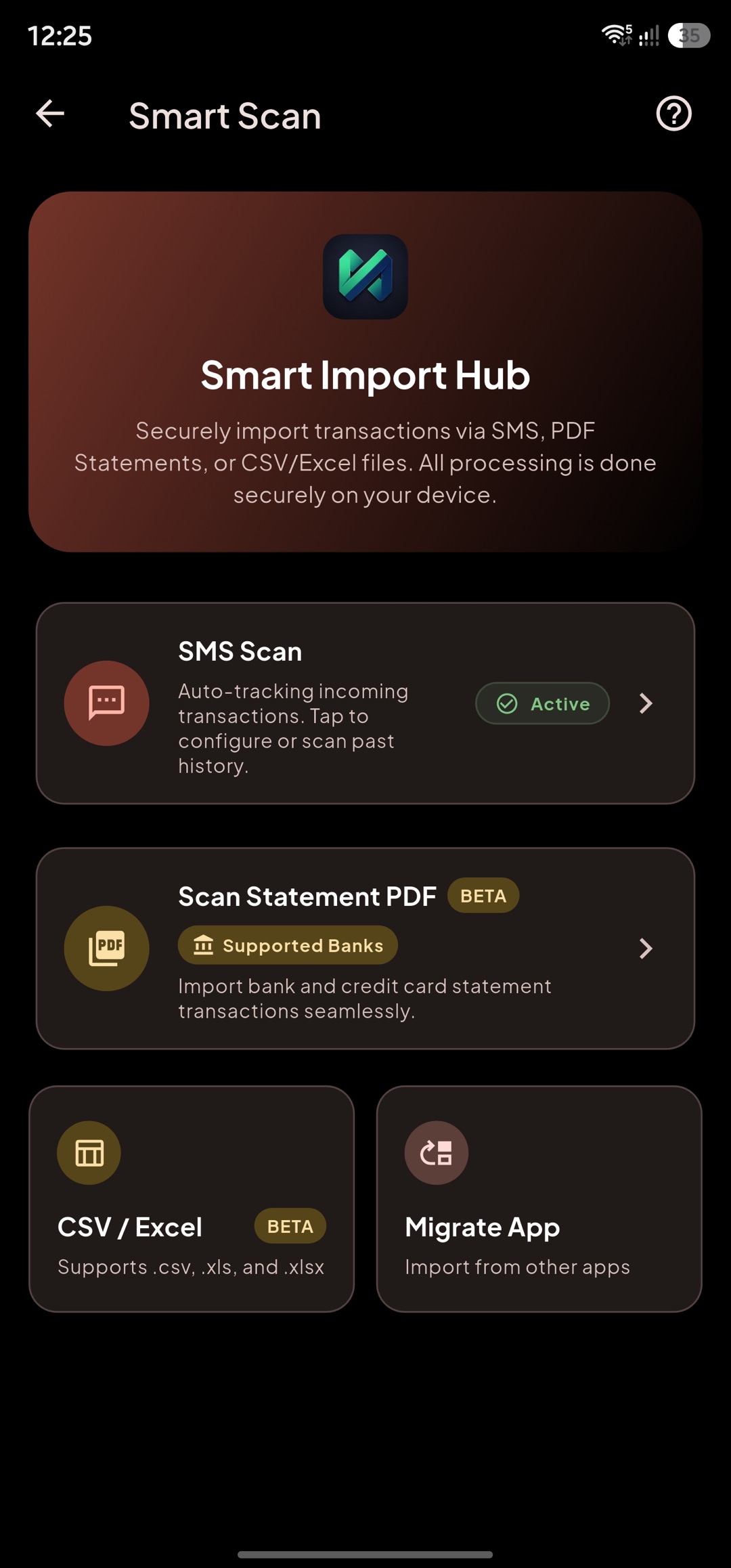 Smart Scan screen in dark mode